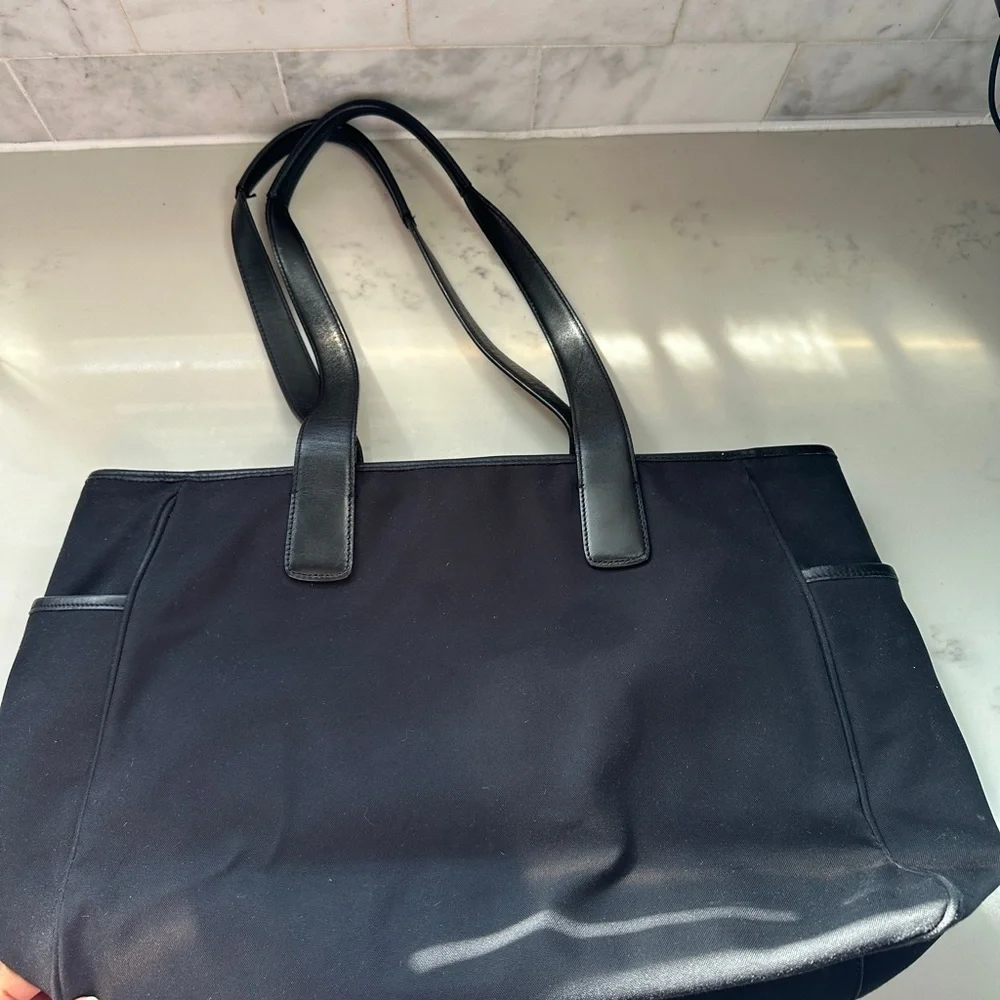 Vintage Coach Black Tote Bag Laptop Bag Diaper Bag Large Shoulder Tote